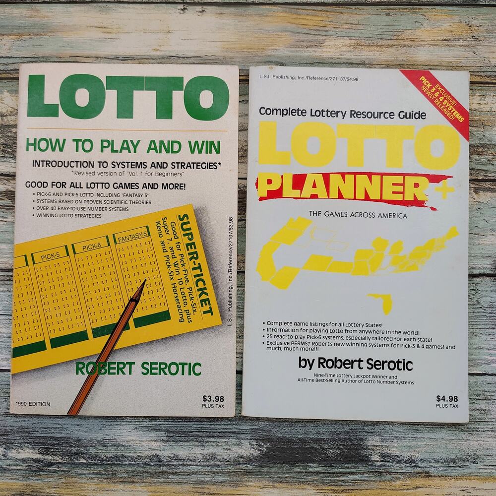 Lotto Planner and How to Play and Win by Robert Serotic 1989 Vtg PB Set of 2